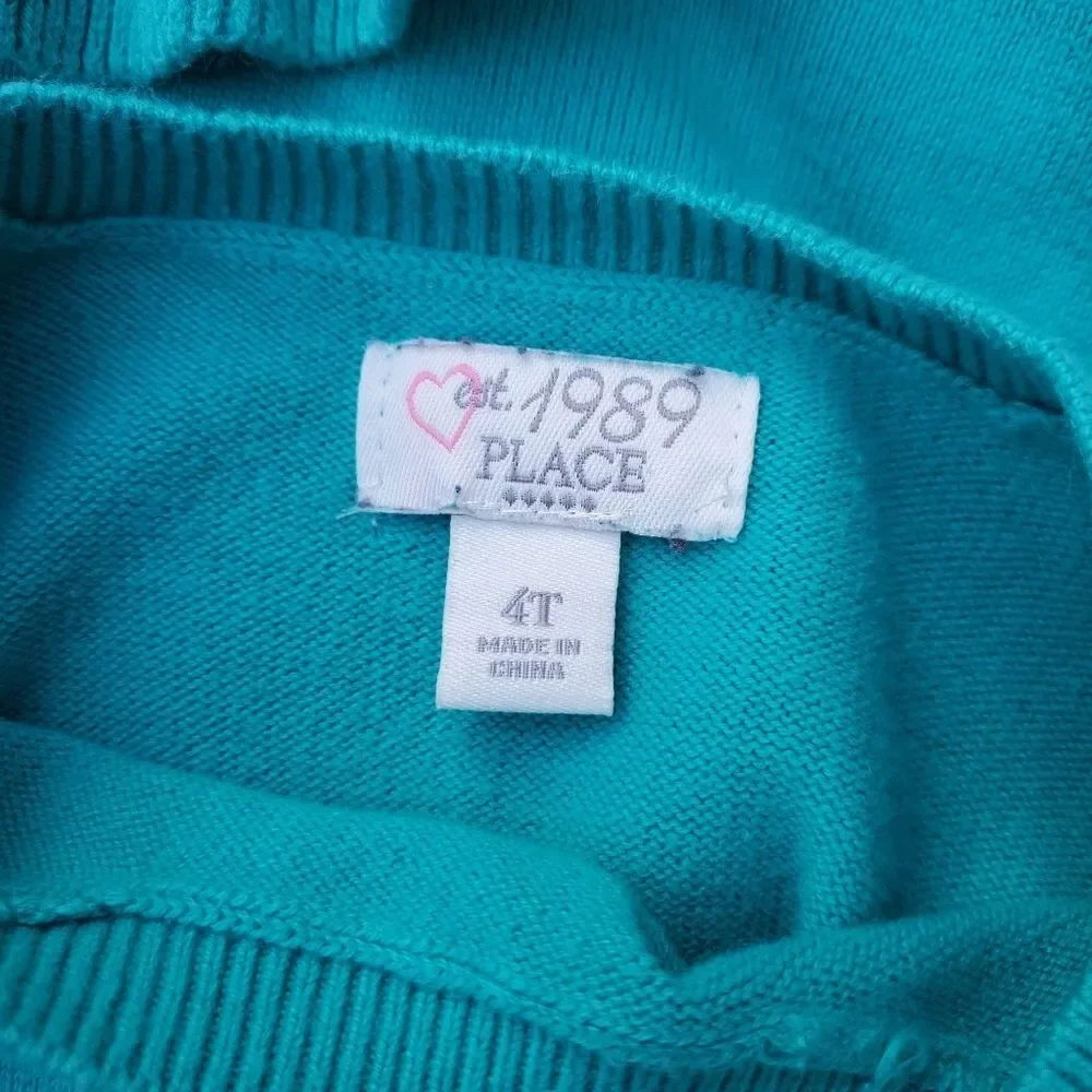 Children's Place 4T Teal Sweater With A Yellow Star